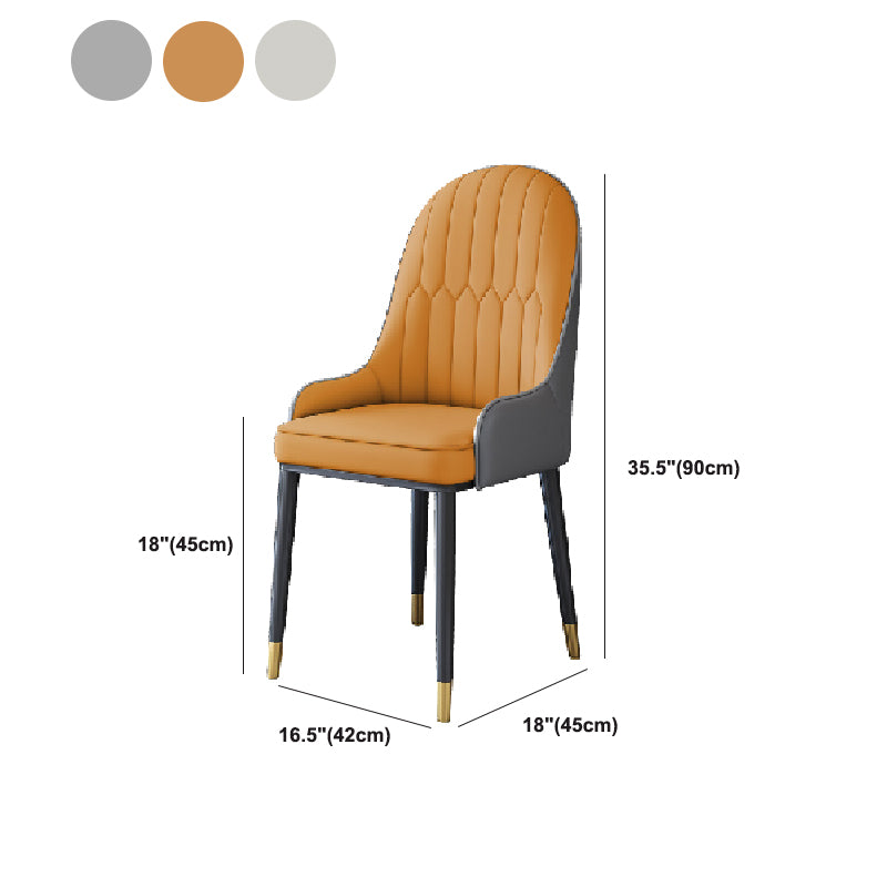 Contemporary Style Dining Chair Arm Dining Chairs with Metal Legs for Kitchen