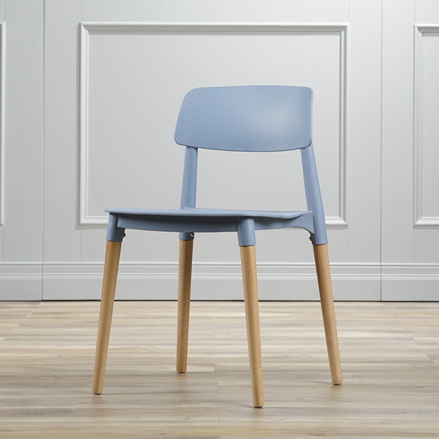 Contemporary Style Dining Chair Armless Dining Chairs with Wooden Legs for Kitchen