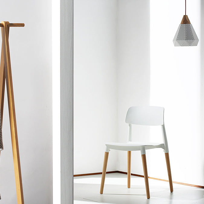 Contemporary Style Dining Chairs Armless Dining Chairs with Wooden Legs for Kitchen