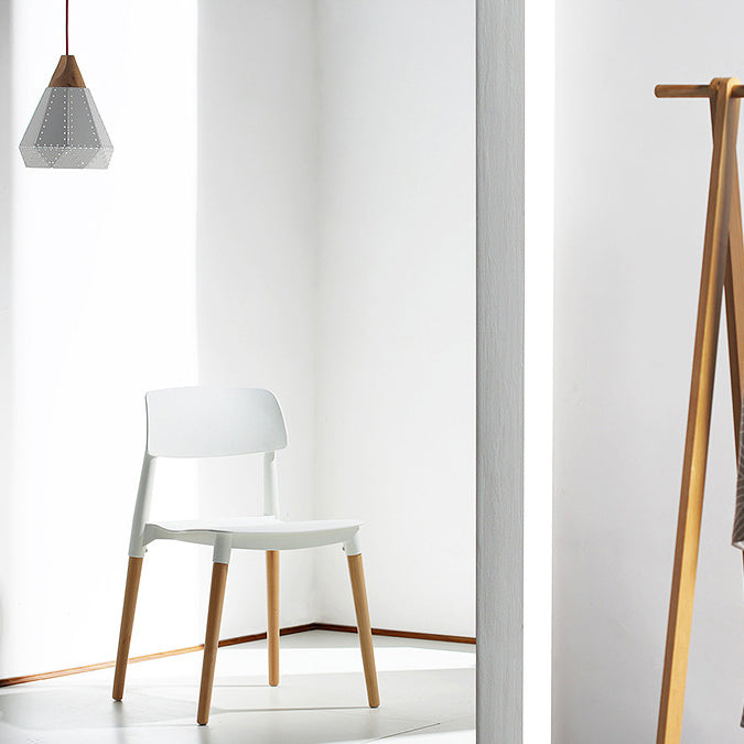 Contemporary Style Dining Chairs Armless Dining Chairs with Wooden Legs for Kitchen