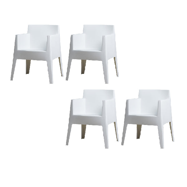 Contemporary Style Dining Chairs Arm Dining Chairs with Plastic Legs for Kitchen