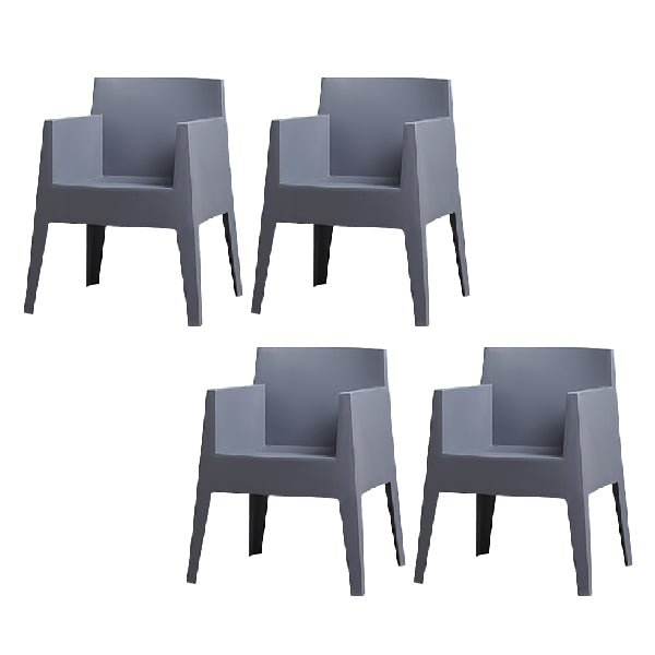 Contemporary Style Dining Chairs Arm Dining Chairs with Plastic Legs for Kitchen