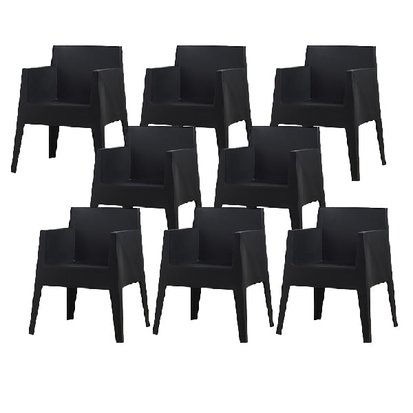 Contemporary Style Dining Chairs Arm Dining Chairs with Plastic Legs for Kitchen