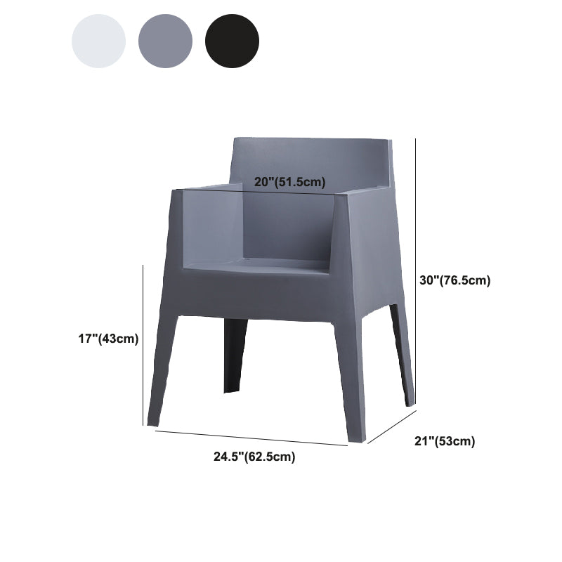 Contemporary Style Dining Chairs Arm Dining Chairs with Plastic Legs for Kitchen
