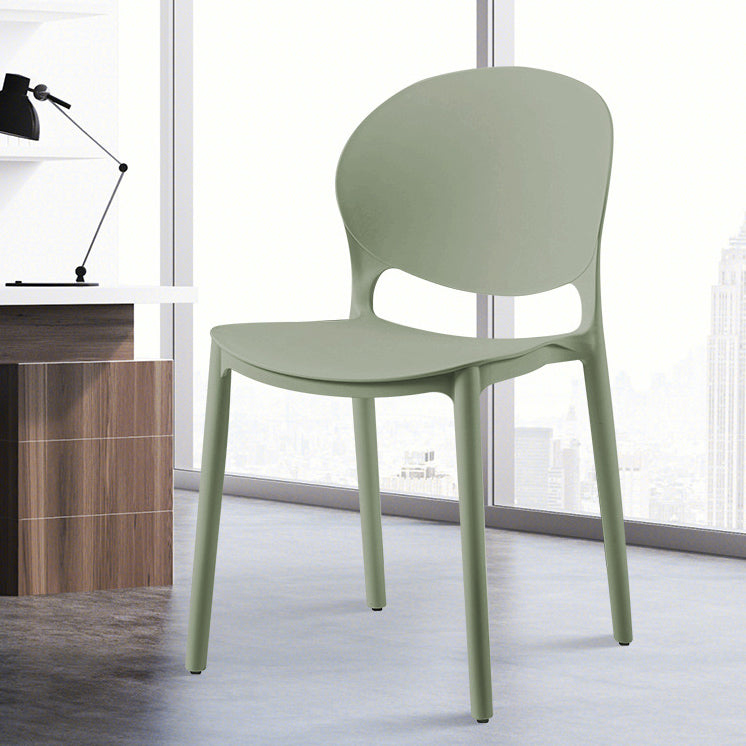Contemporary Style Dining Chairs Armless Dining Chairs with Plastic Legs for Kitchen