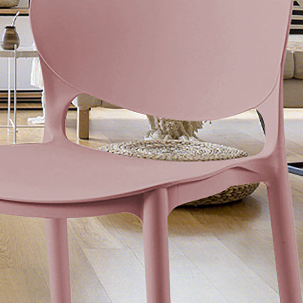 Contemporary Style Dining Chairs Armless Dining Chairs with Plastic Legs for Kitchen