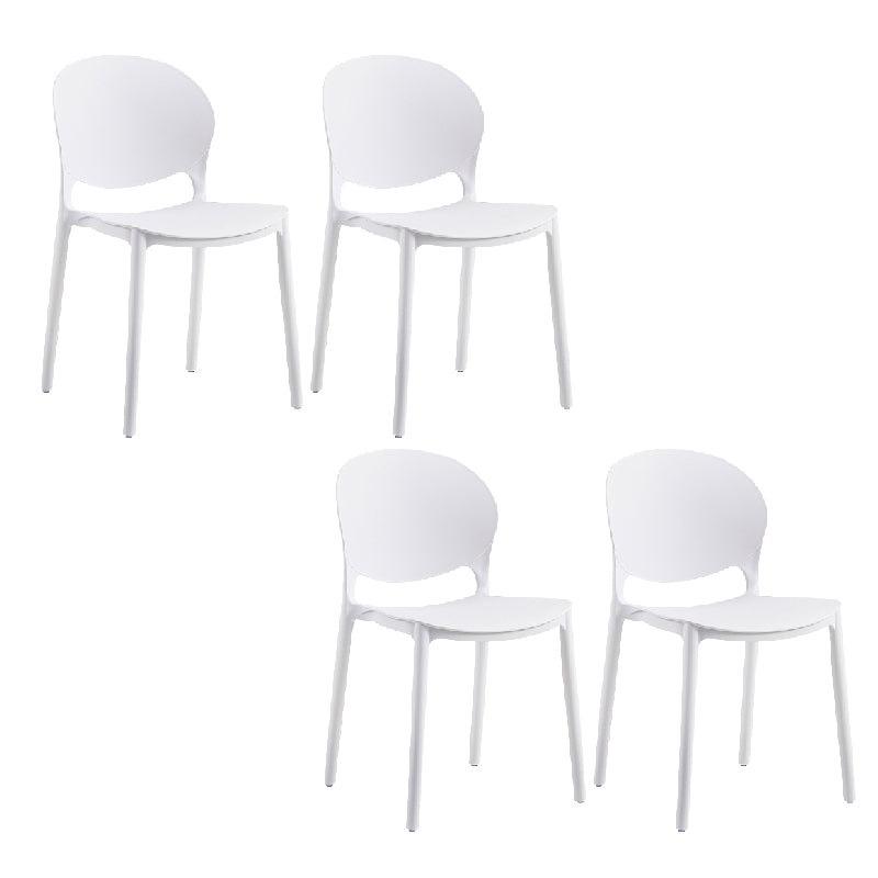 Contemporary Style Dining Chairs Armless Dining Chairs with Plastic Legs for Kitchen