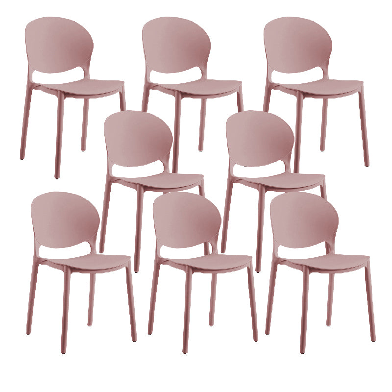 Contemporary Style Dining Chairs Armless Dining Chairs with Plastic Legs for Kitchen
