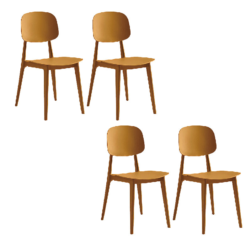 Contemporary Style Dining Chair Armless Dining Chairs with Plastic Legs for Kitchen