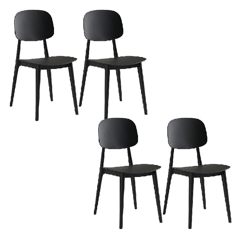 Contemporary Style Dining Chair Armless Dining Chairs with Plastic Legs for Kitchen