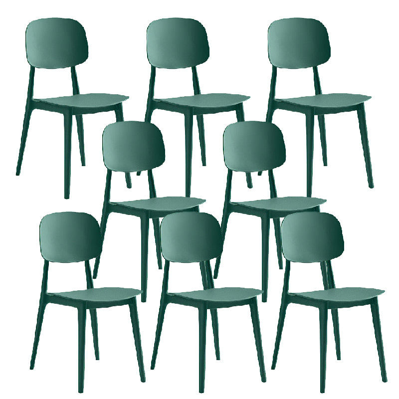 Contemporary Style Dining Chair Armless Dining Chairs with Plastic Legs for Kitchen
