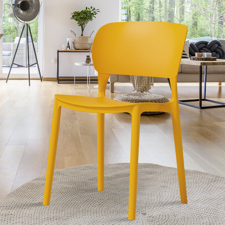 Contemporary Style Dining Chair Armless Dining Chair with Plastic Legs for Kitchen