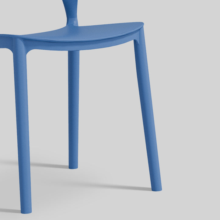 Contemporary Style Dining Chair Armless Dining Chair with Plastic Legs for Kitchen