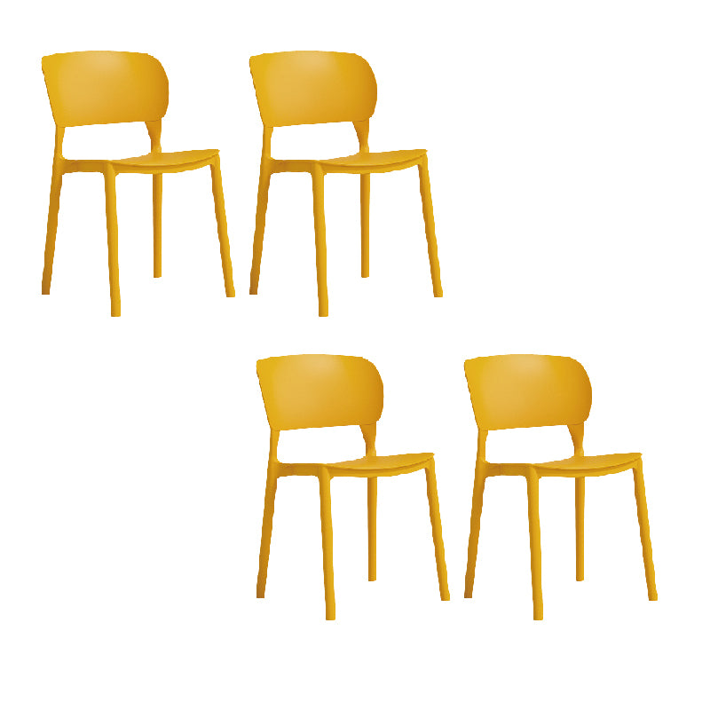 Contemporary Style Dining Chair Armless Dining Chair with Plastic Legs for Kitchen