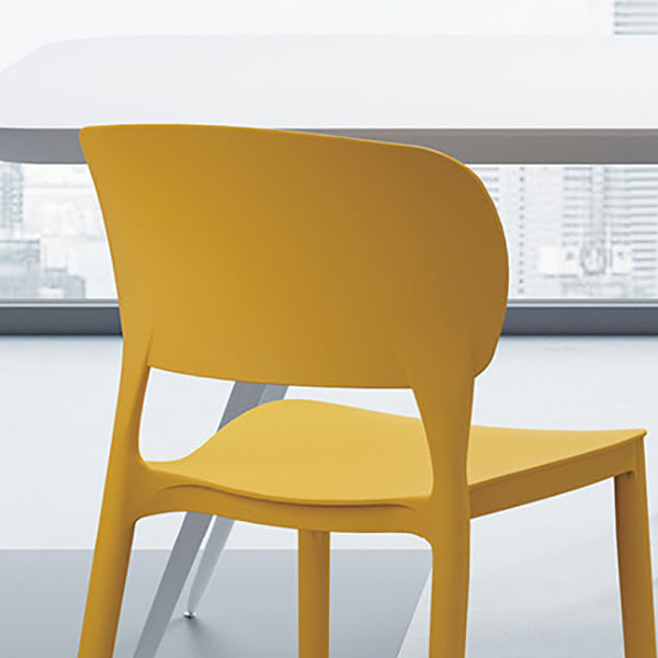 Contemporary Style Dining Chair Armless Dining Chair with Plastic Legs for Kitchen