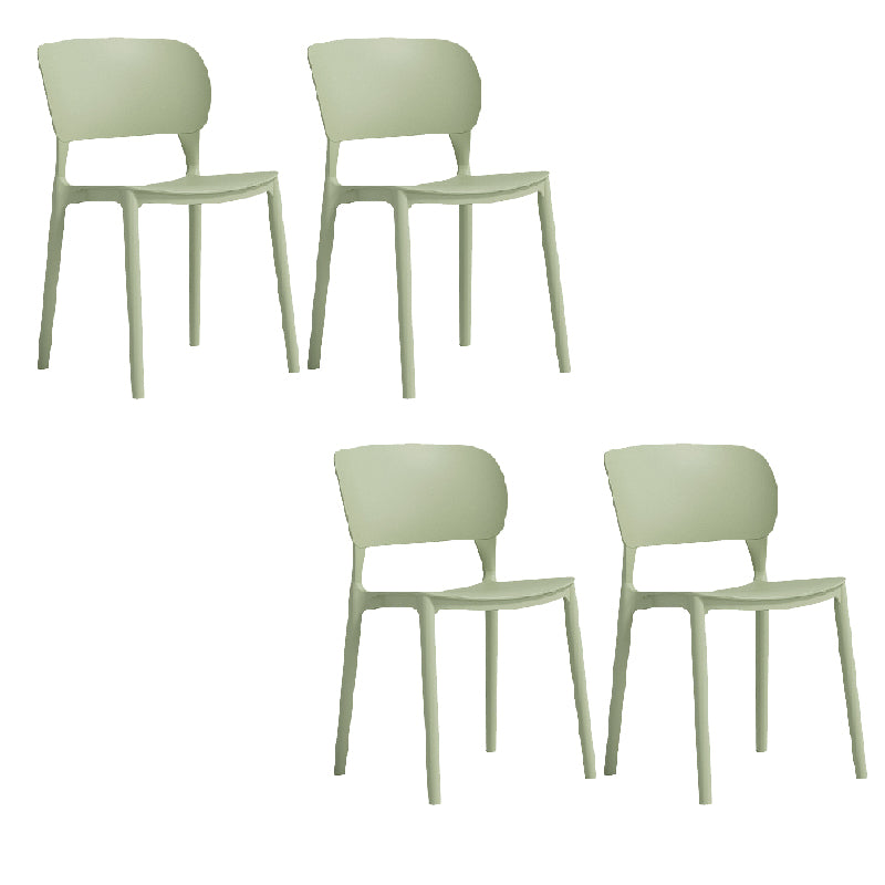 Contemporary Style Dining Chair Armless Dining Chair with Plastic Legs for Kitchen