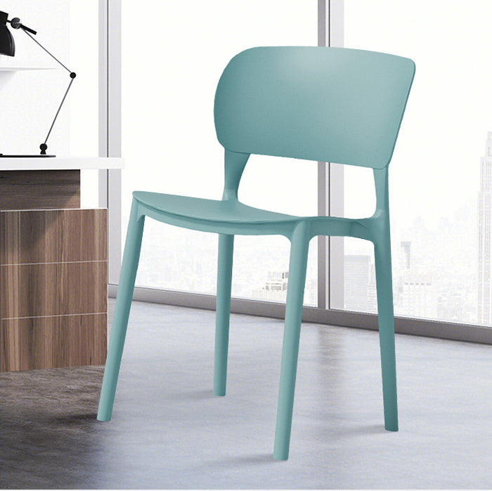 Contemporary Style Dining Chair Armless Dining Chair with Plastic Legs for Kitchen