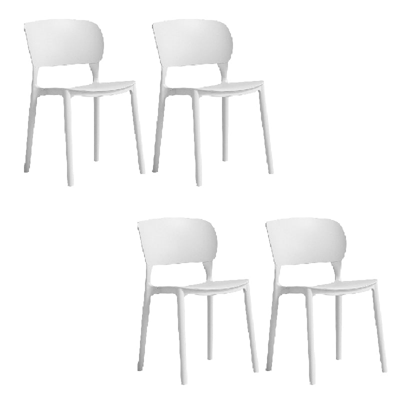 Contemporary Style Dining Chair Armless Dining Chair with Plastic Legs for Kitchen