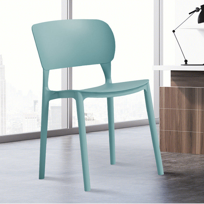 Contemporary Style Dining Chair Armless Dining Chair with Plastic Legs for Kitchen