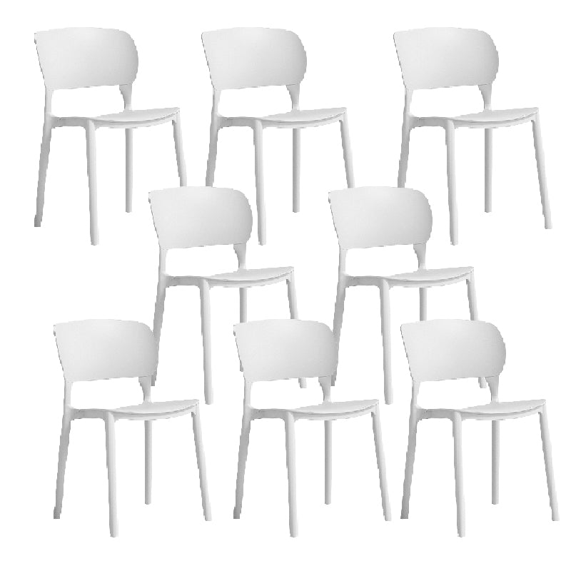 Contemporary Style Dining Chair Armless Dining Chair with Plastic Legs for Kitchen