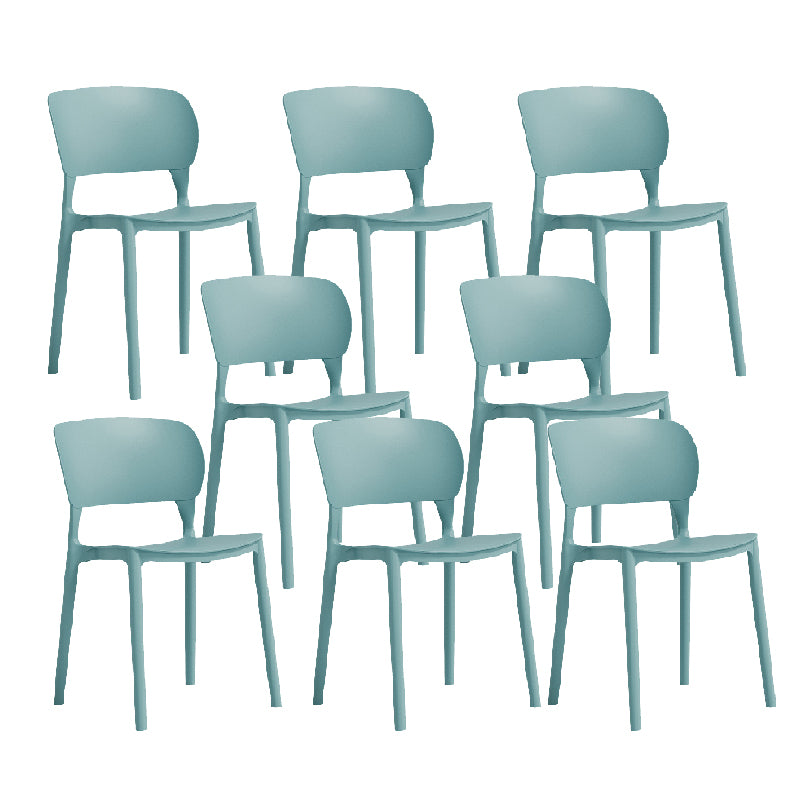Contemporary Style Dining Chair Armless Dining Chair with Plastic Legs for Kitchen