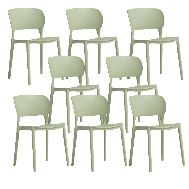 Contemporary Style Dining Chair Armless Dining Chair with Plastic Legs for Kitchen