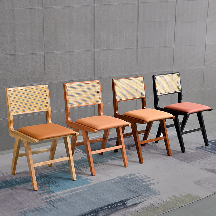 Traditional Style Dining Chair Solid Wood Cane Back Chair for Home