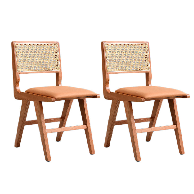 Traditional Style Dining Chair Solid Wood Cane Back Chair for Home