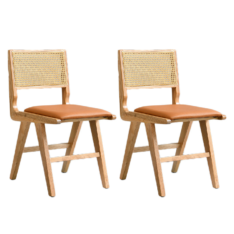 Traditional Style Dining Chair Solid Wood Cane Back Chair for Home