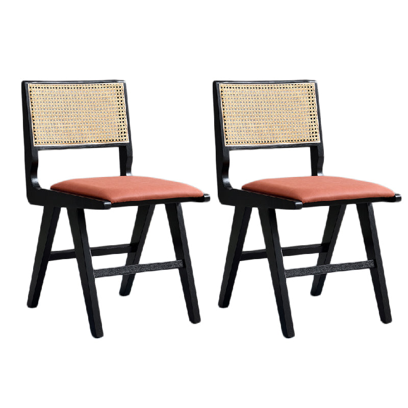 Traditional Style Dining Chair Solid Wood Cane Back Chair for Home