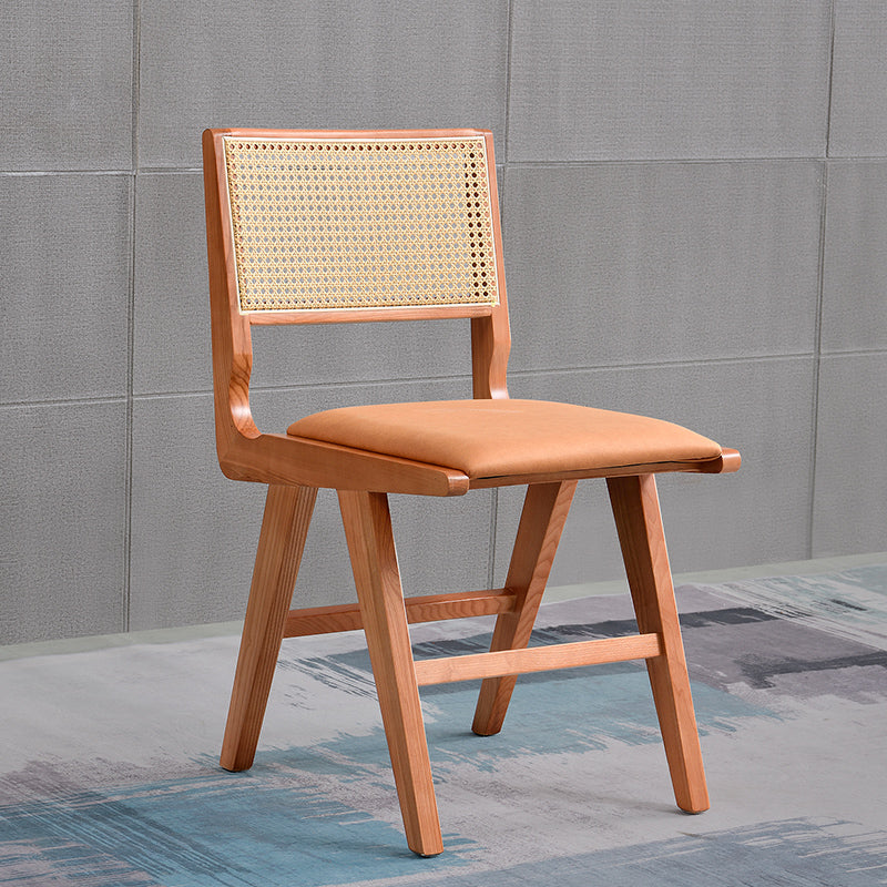 Traditional Style Dining Chair Solid Wood Cane Back Chair for Home