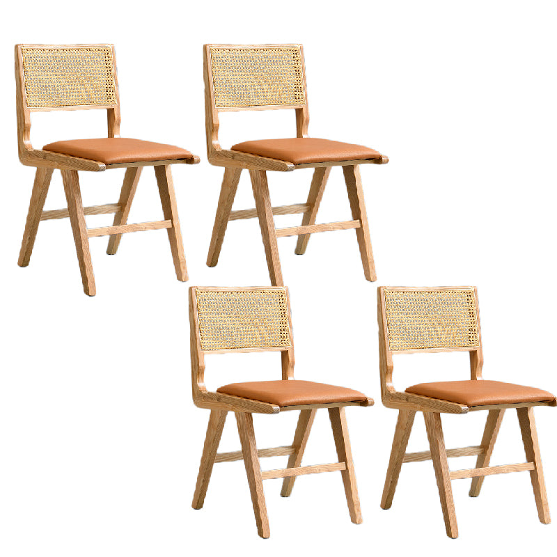 Traditional Style Dining Chair Solid Wood Cane Back Chair for Home