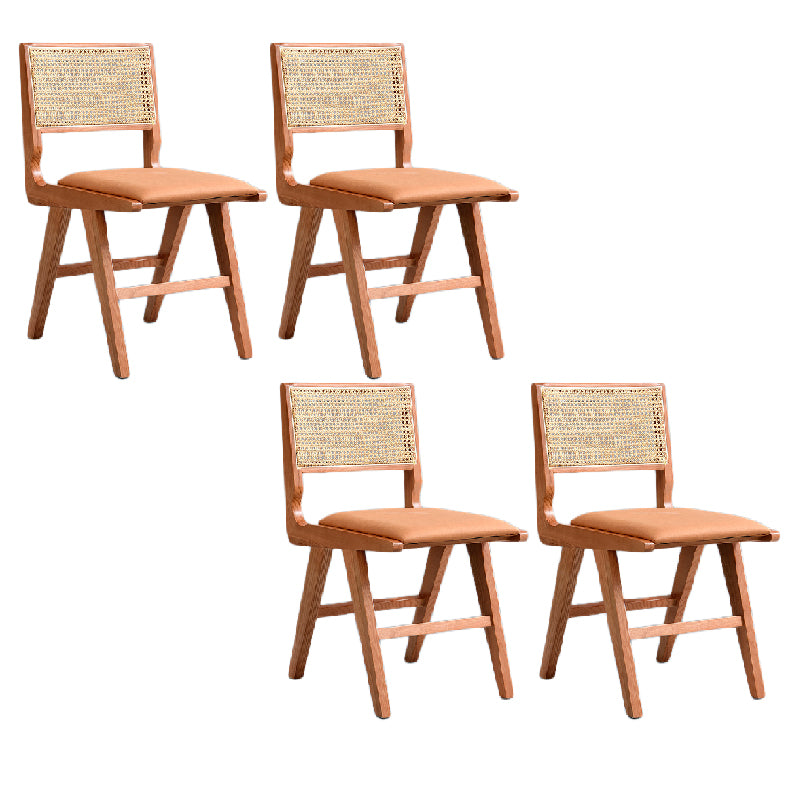 Traditional Style Dining Chair Solid Wood Cane Back Chair for Home