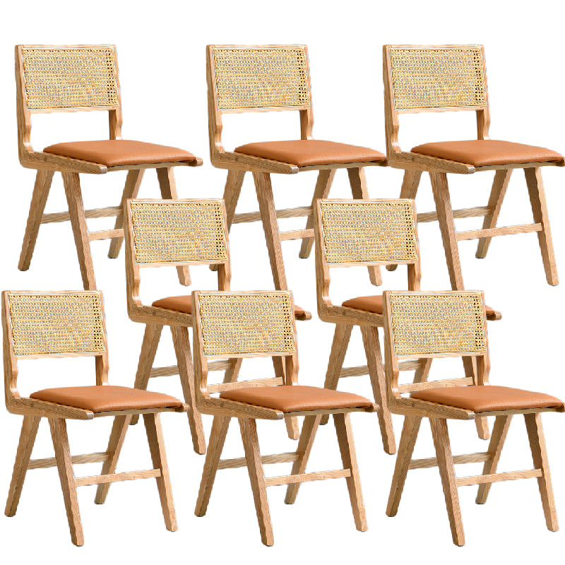 Traditional Style Dining Chair Solid Wood Cane Back Chair for Home