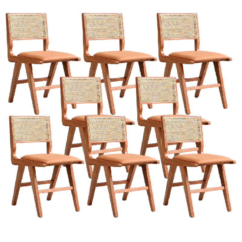 Traditional Style Dining Chair Solid Wood Cane Back Chair for Home