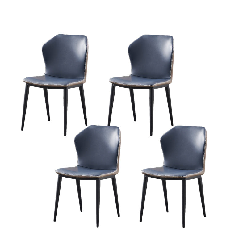 Industrial Wingback Side Chair Faux Leather Armless Dining Chairs