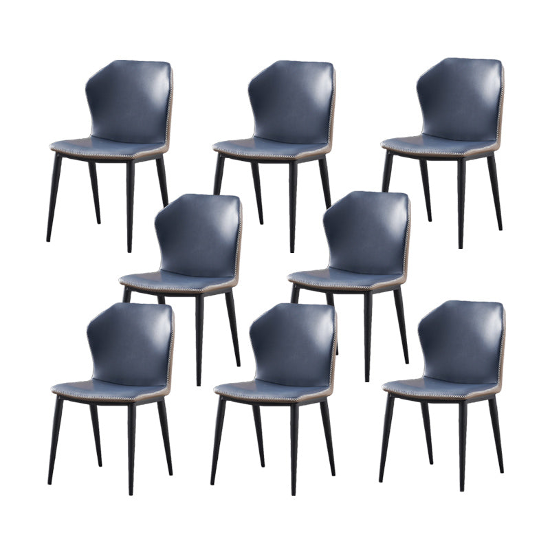 Industrial Wingback Side Chair Faux Leather Armless Dining Chairs