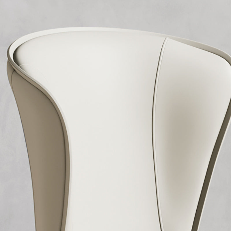 Matte Finish Wingback Side Chair for Home Contemporary Faux Leather Dining Chair