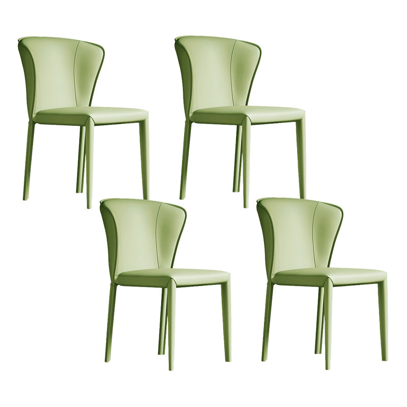 Matte Finish Wingback Side Chair for Home Contemporary Faux Leather Dining Chair