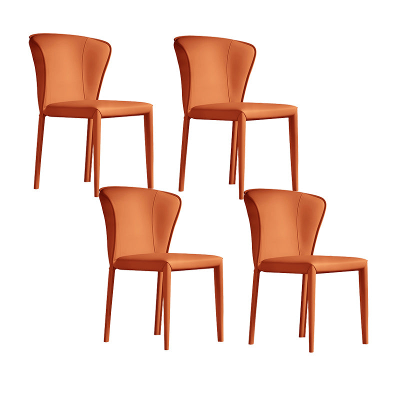 Matte Finish Wingback Side Chair for Home Contemporary Faux Leather Dining Chair