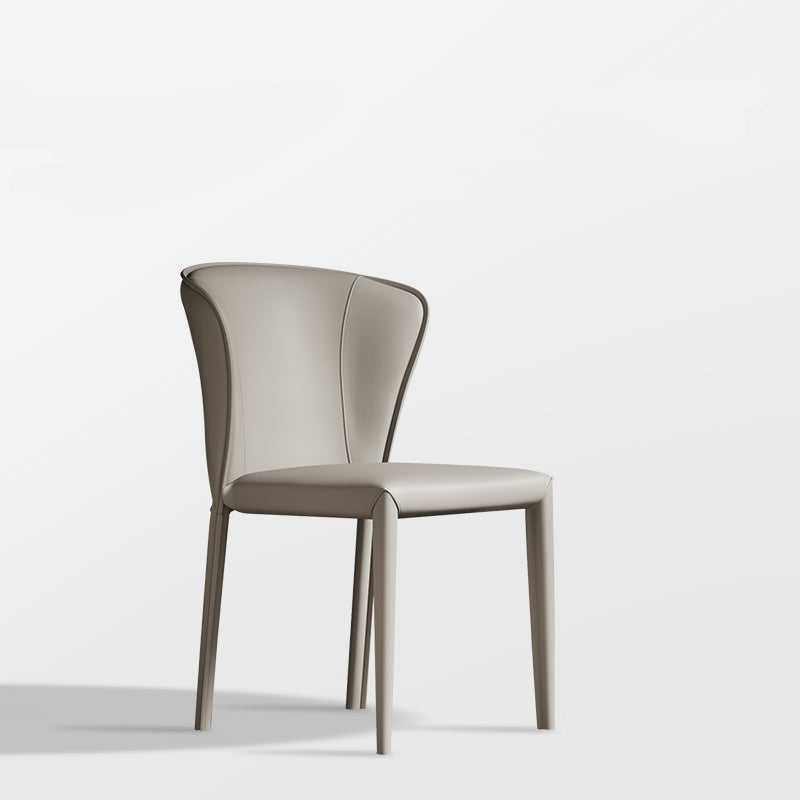 Matte Finish Wingback Side Chair for Home Contemporary Faux Leather Dining Chair