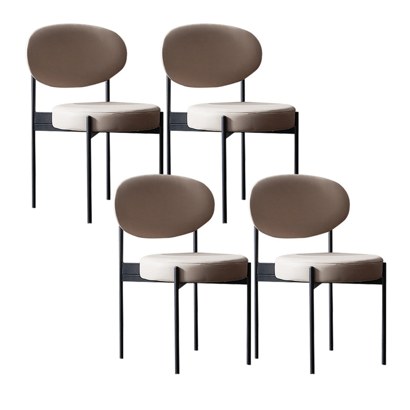 Industrial Armless Dining Chairs Open Back Dining Side Chair