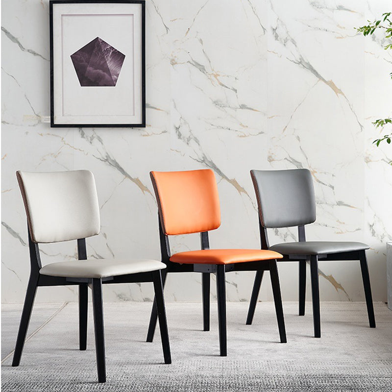 Oak Solid Wood Dining Chair Upholstered Armless Dining Chairs