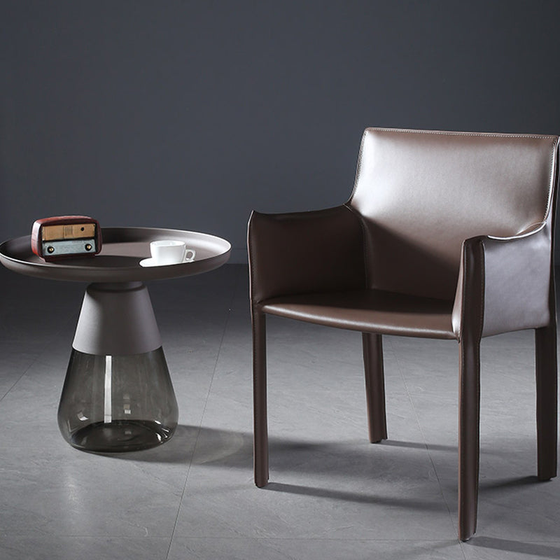 Contemporary Dining Arm Chair Faux Leather Home Dining Side Chair