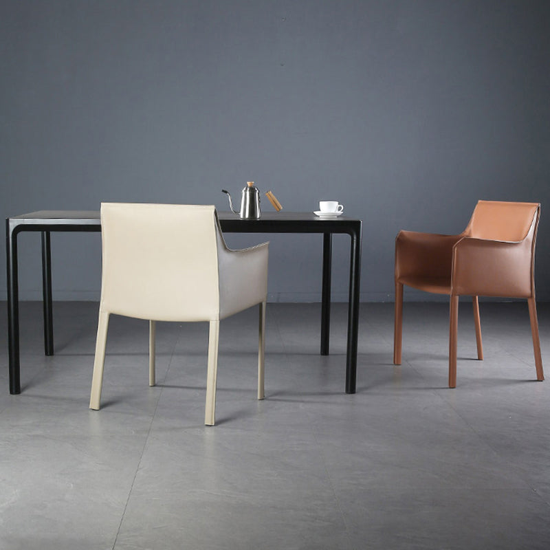 Contemporary Dining Arm Chair Faux Leather Home Dining Side Chair