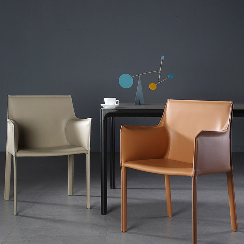 Contemporary Dining Arm Chair Faux Leather Home Dining Side Chair