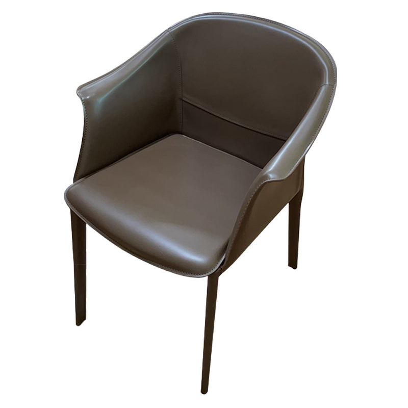 Contemporary Dining Arm Chair Faux Leather Home Dining Side Chair