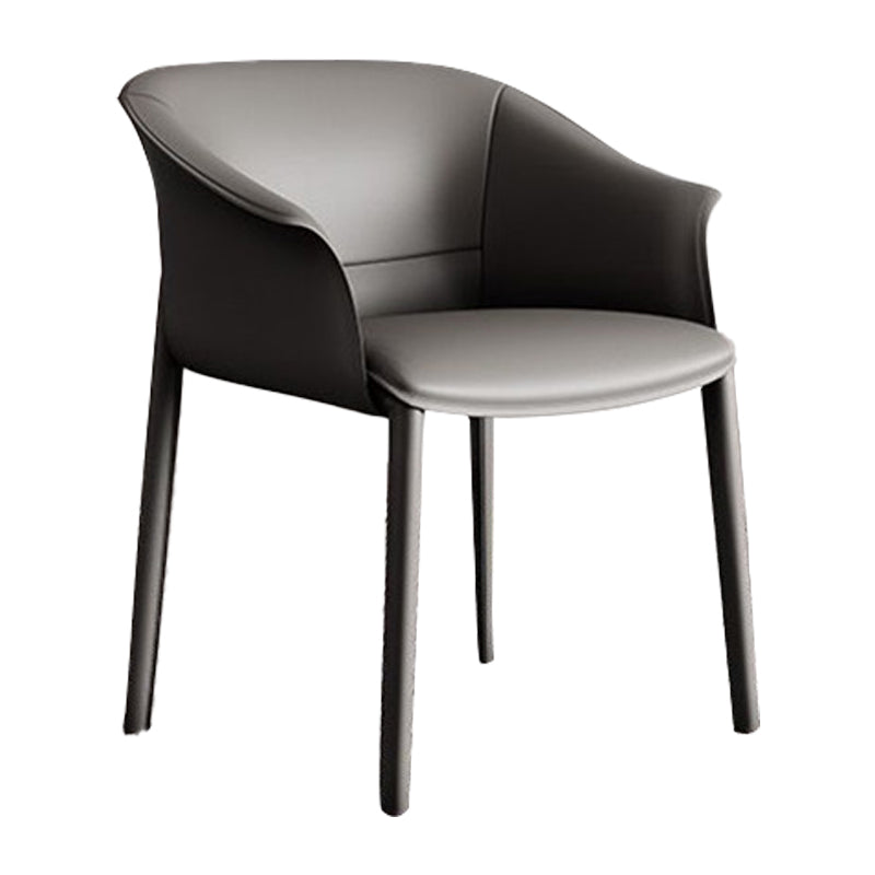 Faux Leather Arm Dining Chairs Contemporary Home Dining Side Chair