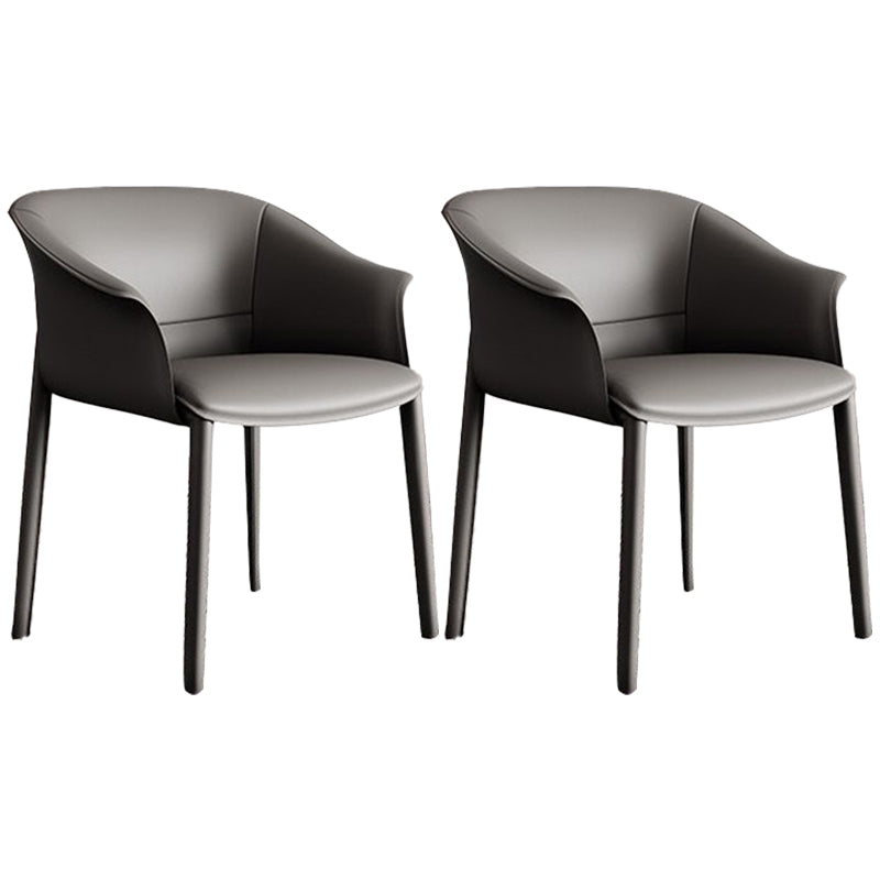 Faux Leather Arm Dining Chairs Contemporary Home Dining Side Chair