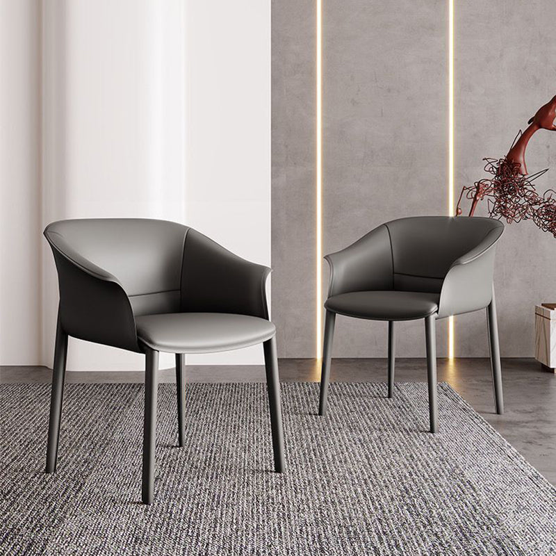 Faux Leather Arm Dining Chairs Contemporary Home Dining Side Chair